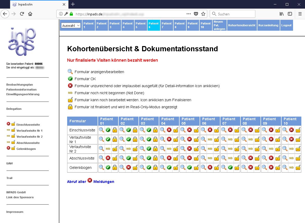 Overview page